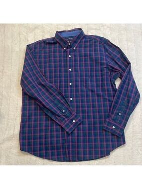 CHAPS Men Pink, Blue, green Plaid Button Down Long Sleeve Size XL